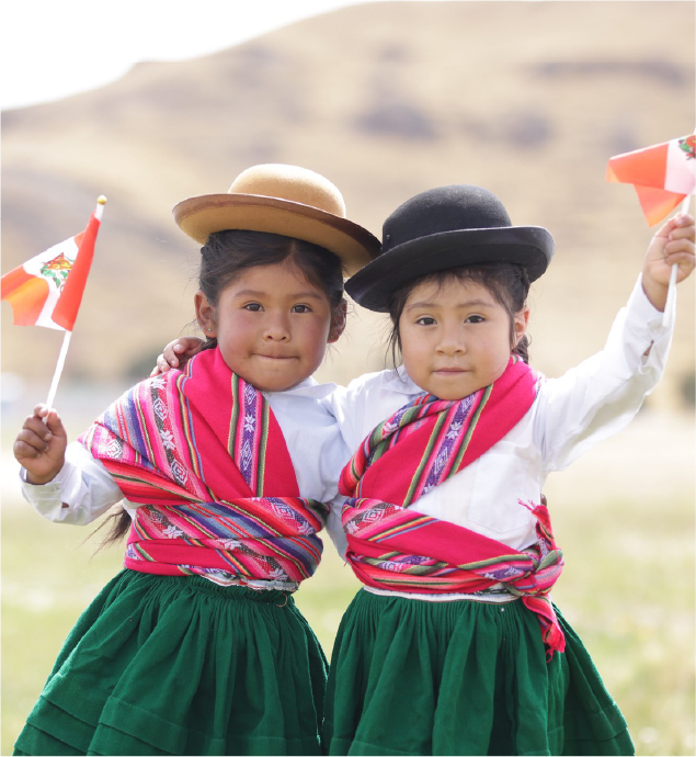 Niñas con trajes típicos